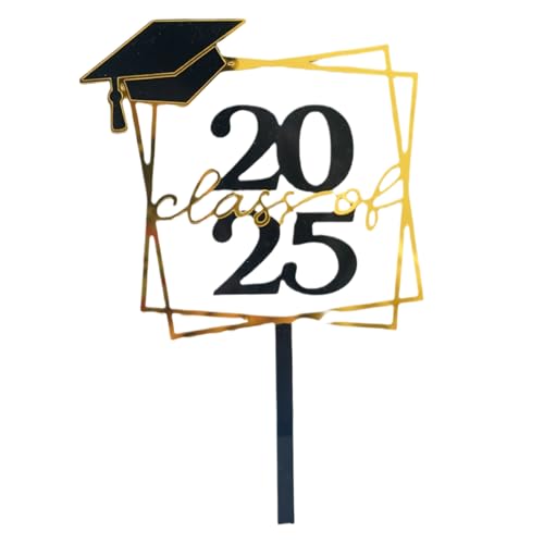 2025 Cupcake Deko, Schwarz Goldene Cupcake Deko, Acryl Appetizer Spieße Fotobox Zubehör Für Zuhause Hochschule Kindergarten Kinder Und Schule von Generisch