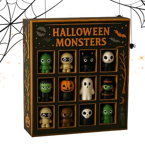 2025 Halloween Countdown -Advent -Figuren, Horrorfiguren Advent Countdown -Kalender, festliche Weihnachtsharz -Modellpuppe von Generisch