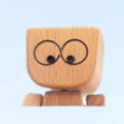 2025 New Shaking Wooden Man Figur, Charmante Kleine Holzfigur, die mit 12 magnetischen Ausdrücken schwankt, Handgefertigtes Auto Armaturenbrett Dekor mit magnetischen Gesichtsausdrücken (F) von Generisch
