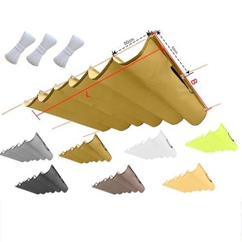 2025 Rechteckiges Sonnensegel, wasserdicht, ideal für Terrasse, Pergola, Garten, Außenbereich, Beige (2,5 x 9 m) – UV-Schutz, einfache Installation von Generisch
