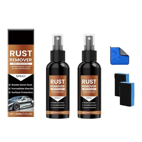 2025 Upgrade Rostentferner-Spray, Hochleistungs-Rostlöser für Metall, Autos, Werkzeuge & Ketten, Auto-Kratzer-Entferner, Eisenflecken-Reiniger, Anti-Rost-Spray für mehrere Oberflächen (30ml) (2) von Generisch