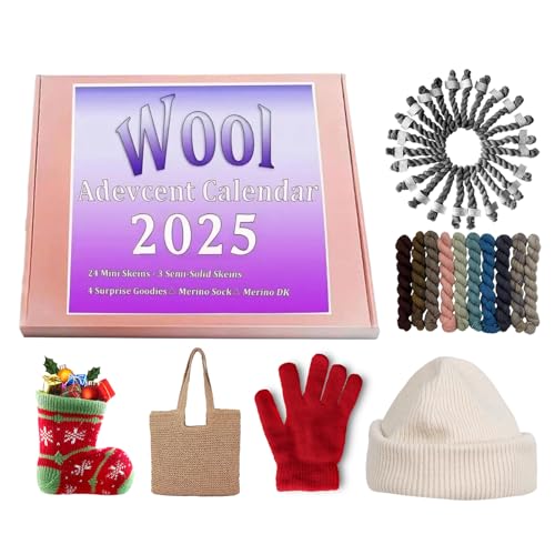 2025 Wolle Adventt Kalender - 24 Tage Garn, Weihnachten Countdown Kalender mit Wolle Strickgarn Überraschungen | DIY Häkeln Bastelbedarf für Mädchen, Frauen, Freunde, Stricker & Urlaub Kreative 2025 Wolle Adventt Kalender - 24 Tage Garn, Weihnachten Countdown Kalender mit Wolle Strickgarn Überraschungen | DIY Häkeln Bastelbedarf für Mädchen, Frauen, Freunde, Stricker & Urlaub Kreative von Generisch