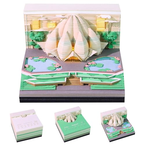 2026 3D Lotus Tempel Papier Skulptur Kalender Zeitmesser Kalender 2026 Kreative DIY Papierschnitzen Memo Pad Abreißen 3D Papier Kunst Notizblock mit Acryl Display Box 2026 3D Lotus Tempel Papier Skulptur Kalender Zeitmesser Kalender 2026 Kreative DIY Papierschnitzen Memo Pad Abreißen 3D Papier Kunst Notizblock mit Acryl Display Box von Generisch