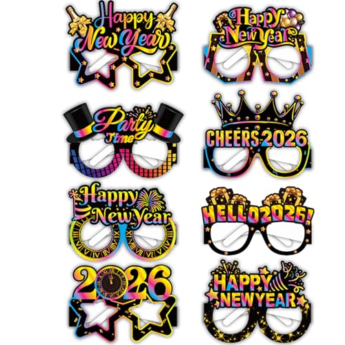 2026 Neujahrs-Papier gläser 6/12 Stück Festliche Silvester-Party gläser Spaß Foto Requisiten Party Eve Dekoration Universal größe 2026 Neujahrs-Papier gläser 6/12 Stück Festliche Silvester-Party gläser Spaß Foto Requisiten Party Eve Dekoration Universal größe von Generisch