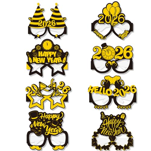 2026 Neujahrs-Papier gläser 6/12 Stück Festliche Silvester-Party gläser Spaß Foto Requisiten Party Eve Dekoration Universal größe 2026 Neujahrs-Papier gläser 6/12 Stück Festliche Silvester-Party gläser Spaß Foto Requisiten Party Eve Dekoration Universal größe von Generisch