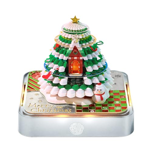 2026 Schreibtisch kalender mit LED-Licht Weihnachts baums kulptur 3D-Abreißkalender Papier Schnitzerei Kunst Memo Pad Notizblock Geschenk Weihnachts tag Heim Desktop Dekoration von Generisch