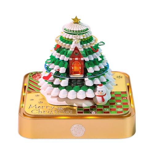 2026 Schreibtisch kalender mit LED-Licht Weihnachts baums kulptur 3D-Abreißkalender Papier Schnitzerei Kunst Memo Pad Notizblock Geschenk Weihnachts tag Heim Desktop Dekoration von Generisch