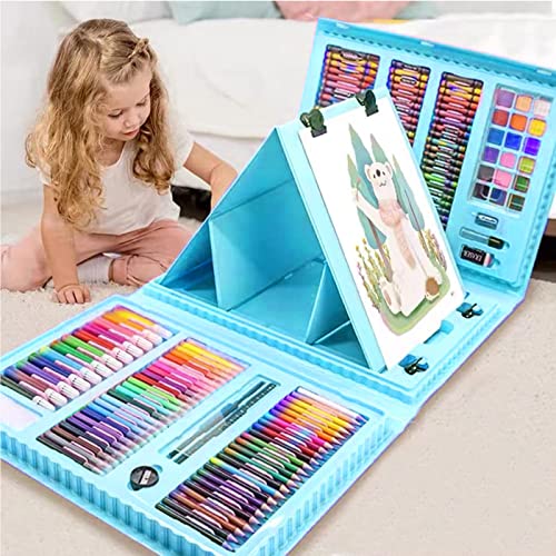 208-teiliges Kunstbedarf, Zeichenset für Kinder und Erwachsene, Kunst-Set mit doppelseitiger dreifach gefalteter Staffelei, Ölkreiden, Buntstifte 208-teiliges Kunstbedarf, Zeichenset für Kinder und Erwachsene, Kunst-Set mit doppelseitiger dreifach gefalteter Staffelei, Ölkreiden, Buntstifte von Generisch