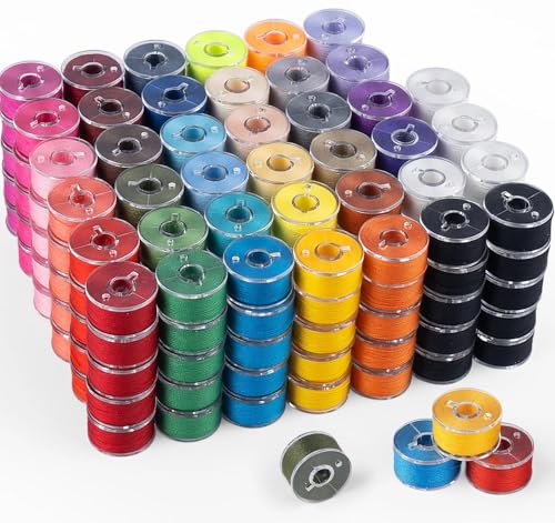 210 Stück Nähmaschine Spulen Set mit Nähgarn, 36 Farben, Nähspulen Bobbin Thread, Vorgefertigte Spulenset aus Kunststoff, Spulen für Nähmaschine mit Aufbewahrungsbox, Größe A von Generisch