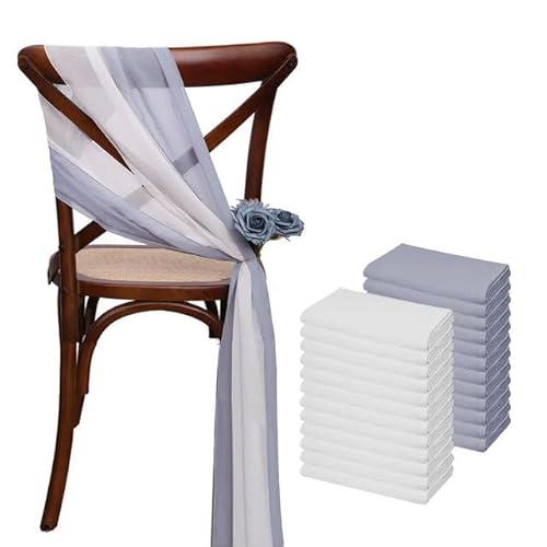 24 Stück 30 * 275 cm Salbeigrün & Hellgrün Set Chiffon-Stuhlschärpen 12er Set Stuhlschärpen Hochzeitsstuhlhussen Band Hochzeitsfeier Gangstuhl Dekor von Generisch