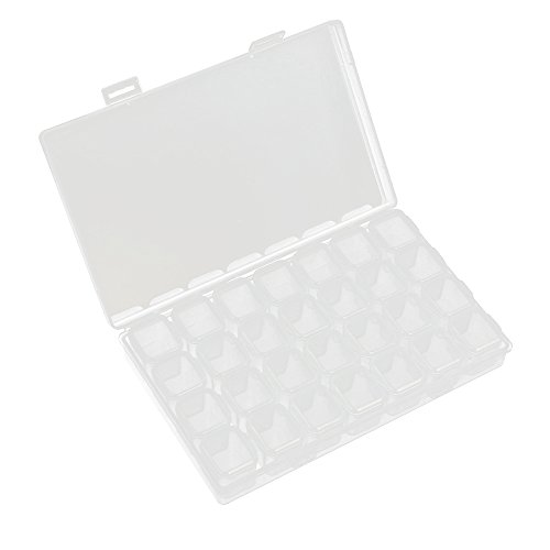 24 Stück 5D Diamant Malerei Werkzeuge Kit Punktbohrstift + Kleber + Kunststoffschale + Pinzette + Bohrer Aufbewahrungsbox Diamant Kreuzstich Stickerei Zubehör von Generisch