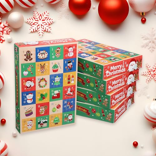 24 Stück DIY Weihnachts-Adventskalender-Boxen, 24 Tage Countdown, Papp-Zahlenboxen, Basteln, Befüllen, schönes Weihnachts-Party-Geschenk 24 Stück DIY Weihnachts-Adventskalender-Boxen, 24 Tage Countdown, Papp-Zahlenboxen, Basteln, Befüllen, schönes Weihnachts-Party-Geschenk von Generisch