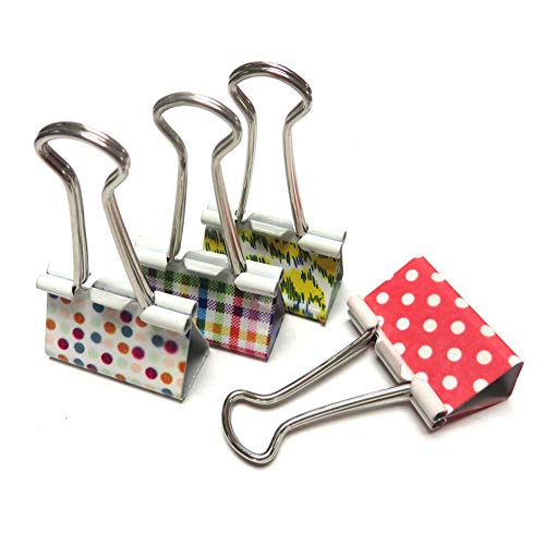 24 Stück schöne feine Druck-Metall-Binderklammern/Büroklammern/Klemmen/Akten-Organizer für Schule, Büro, große Haltbarkeit 24 Stück schöne feine Druck-Metall-Binderklammern/Büroklammern/Klemmen/Akten-Organizer für Schule, Büro, große Haltbarkeit von Generisch
