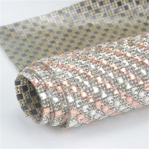 24 x 40 cm Champagnerglas-Strass-Bordüre mit 2,5 mm und 4 mm quadratischen Kristallen, selbstklebendes Netz für Kleidung, Gürtel, Hochzeitsdekoration und DIY-Zubehör 24 x 40 cm Champagnerglas-Strass-Bordüre mit 2,5 mm und 4 mm quadratischen Kristallen, selbstklebendes Netz für Kleidung, Gürtel, Hochzeitsdekoration und DIY-Zubehör von Generisch