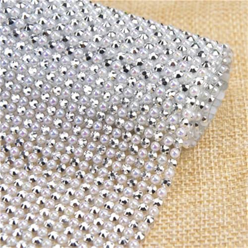 24 x 40 cm Strass- und Perlen-Netz, selbstklebende Zierleiste, Applikation, Kristall-Strass-Aufkleber für Hochzeit, DIY und Kleidungsdekoration 24 x 40 cm Strass- und Perlen-Netz, selbstklebende Zierleiste, Applikation, Kristall-Strass-Aufkleber für Hochzeit, DIY und Kleidungsdekoration von Generisch