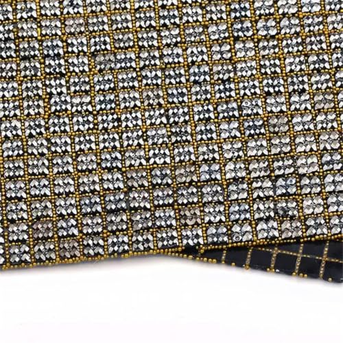 24 x 40 cm gemischte Farben Harz Strass Mesh Blatt Hotfix Kristall Stoff Besatz Strass Aufkleber Applikation für DIY Schmuck und Kleidungsdesign von Generisch