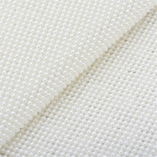 24 x 40 cm selbstklebende Perlenverzierung, Aufkleberbogen mit 8 mm quadratischen Perlen, Strasssteinen, Kristall-Netzstoff, Applikation zum Dekorieren von Kleidung und Bastelprojekten von Generisch