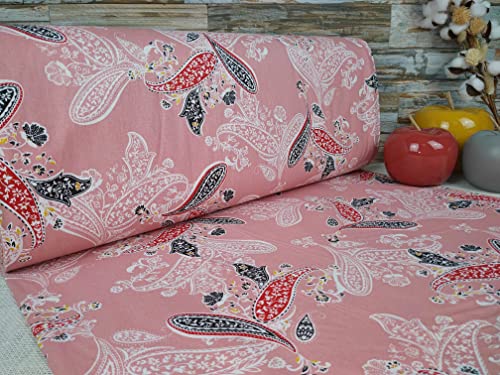 240cm Breit Meterware ab 50cm Patchwork Popeline Baumwolle Stoff Baumwollstoff Bastelstoff Stoffe Patch Motiven Bastelstoff Blumen ÖKO-TEX VP0R005 (Rosa) von Generisch