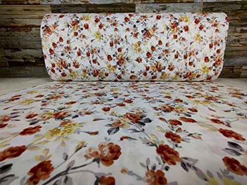 240cm Breit Meterware ab 50cm Patchwork Popeline Baumwolle Stoff Baumwollstoff Weihnachten Stoffe Patch Motiven Bastelstoff Blumen ÖKO-TEX BW067 (Weiß) von Generisch