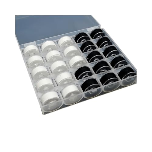 25/36 Farben Set Unterfaden Polyestergarnspulen Nähmaschinenspulen mit Aufbewahrungsbox, for Sticknähzubehör(BW25PCS) von Generisch