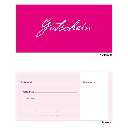 25 Gutscheine Gutscheinkarten Geschenkgutscheine – edel neutral Pink von Generisch