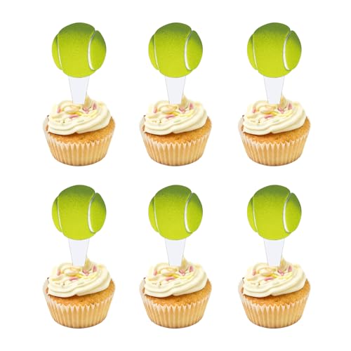 25 Stück Doppelseitiges Tennis Cupcake Topper - Sport Kuchen Dekoration für Themed Party und Periphere Aktivitäten 25 Stück Doppelseitiges Tennis Cupcake Topper - Sport Kuchen Dekoration für Themed Party und Periphere Aktivitäten von Generisch