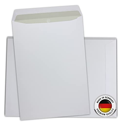 SPECHT 25er Packung Versandtaschen C4 - Briefumschläge A4 Weiß, Ohne Fenster, Selbstklebend, 120g/m² Kraftpapier, Kuvert & Geschäftsumschlag, Ideal für Geschäfts- & Privatpost, Made in Germany von Specht