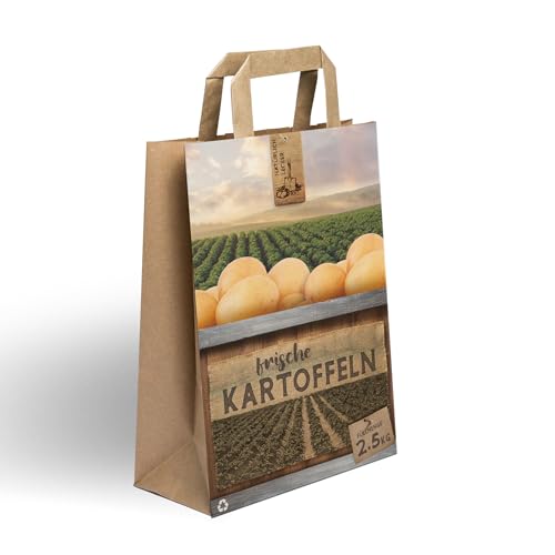 250 Papiertragetaschen Papiertasche | Kartoffeln | Papiertüte | 2,5kg | Flachhenkel 250 Papiertragetaschen Papiertasche | Kartoffeln | Papiertüte | 2,5kg | Flachhenkel von Generisch