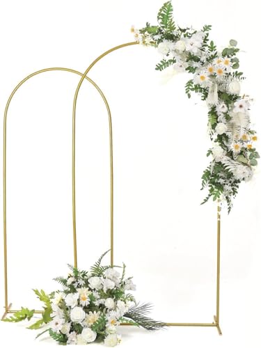 2Pcs 6.6FT Gold Wedding Arch Stand, Metal Backdrop Frame for Baby Shower, Birthday, Bridal, Garden Party Decor, Balloon Stand – Arbor Supplies 2Pcs 6.6FT Gold Wedding Arch Stand, Metal Backdrop Frame for Baby Shower, Birthday, Bridal, Garden Party Decor, Balloon Stand – Arbor Supplies von Generisch
