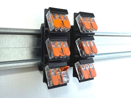 2x DIN Rail/Hutschienenadapter für Wago Verbindungsklemmen 221-413 Klemmen im Lieferumfang von Generisch