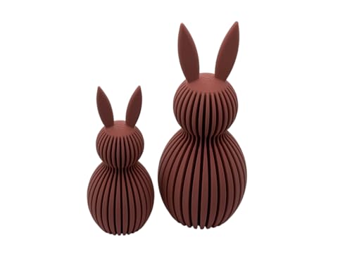 2x Deko-Osterhase aus hochwertigem biokompatiblem Kunststoff - 13,5cm & 10cm - Aufsteller im Frühling & zur Osterdekoration - Hase in modernen Farben - Figuren für Ostern (2X Hase) (Morandi Lila Matt) von Generisch