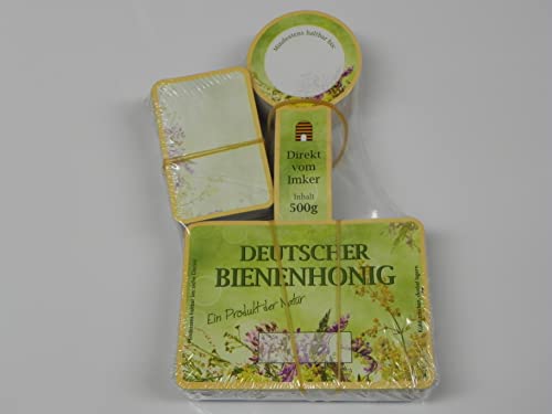 2x100 Etiketten f.500g neutral Blumenwiese rundes Siegel selbstklebend,Honig,Imker,Aufkleber,Rütli Imkerei Honigglasetiketten von Generisch