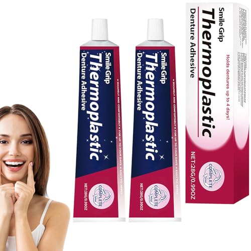 2×Thermoplastischer Zahnprothesenkleber, 28g Haftcreme für Zahnprothesen, Extra Super Stark Lang Anhaltender Kleber für Zahnersatz, Zahnkleber Reliner Klebegel für Locker Sitzende Zahnprothesens 2×Thermoplastischer Zahnprothesenkleber, 28g Haftcreme für Zahnprothesen, Extra Super Stark Lang Anhaltender Kleber für Zahnersatz, Zahnkleber Reliner Klebegel für Locker Sitzende Zahnprothesens von Generisch