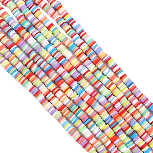 3/4/5/6/8/10 mm, flache runde Polymer-Ton-Perlen, Scheiben für Armbandherstellung, DIY-Halsketten-Zubehör, Weiß und Schwarz von Generisch