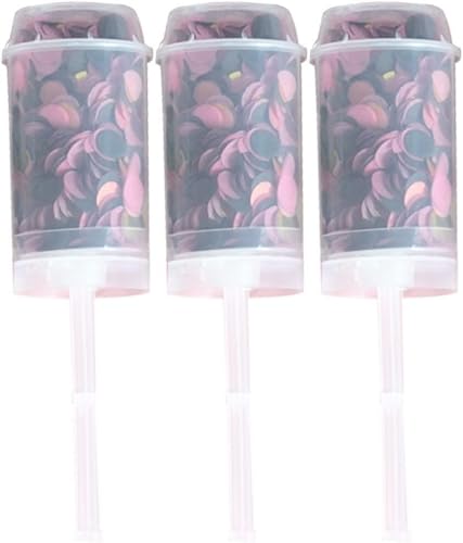 3 Konfetti-Shooter, Hand-Push-Pop-Pop-Popper für Hochzeiten, Geburtstage, Abschlussfeiern und Feiern, bunte Konfetti-Röhren, festliche Veranstaltungszubehör von Generisch