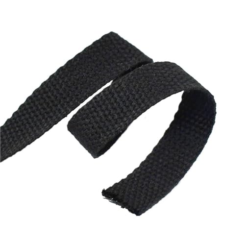 3 Meter Baumwollgurtband, 20–50 mm Breite, 1,5 mm dick, für Taschengurte, Gepäck, Rucksäcke, Kleidung, Gürtel, DIY, Nähen, Basteln(Black,25mm) von Generisch