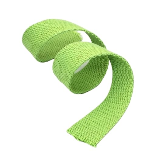 3 Meter Baumwollgurtband, 20–50 mm Breite, 1,5 mm dick, für Taschengurte, Gepäck, Rucksäcke, Kleidung, Gürtel, DIY, Nähen, Basteln(Fluorescent Green,38mm) von Generisch