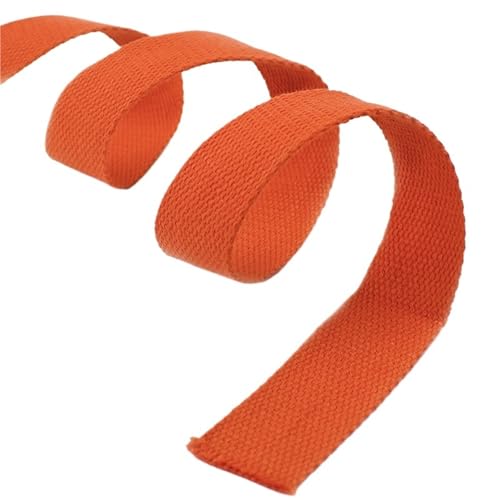 3 Meter Baumwollgurtband, 20–50 mm Breite, 1,5 mm dick, für Taschengurte, Gepäck, Rucksäcke, Kleidung, Gürtel, DIY, Nähen, Basteln(Orange,25mm) von Generisch