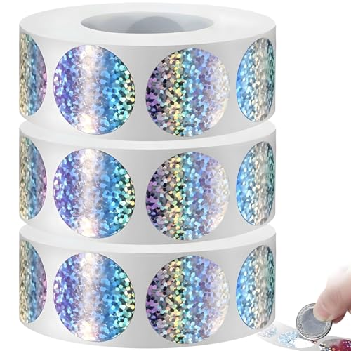 3 Rollen 1 Zoll Holografische Rubbelaufkleber, je 300 Glitzeretiketten, DIY Lotterie, Partyspiele, Belohnungen, Klebekreise für Büro, Zuhause, Schule 3 Rollen 1 Zoll Holografische Rubbelaufkleber, je 300 Glitzeretiketten, DIY Lotterie, Partyspiele, Belohnungen, Klebekreise für Büro, Zuhause, Schule von Generisch