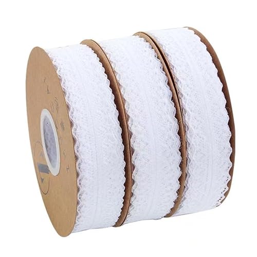 3 Rolls Weiss Spitzenbordüre, Spitzenband Weiß Vintage, Geschenkband Breit Schleifenband Spitze Weiss Spitzenbordüre für Hochzeit Nähen Blumen Geschenkverpackungen 3 Rolls Weiss Spitzenbordüre, Spitzenband Weiß Vintage, Geschenkband Breit Schleifenband Spitze Weiss Spitzenbordüre für Hochzeit Nähen Blumen Geschenkverpackungen von Generisch