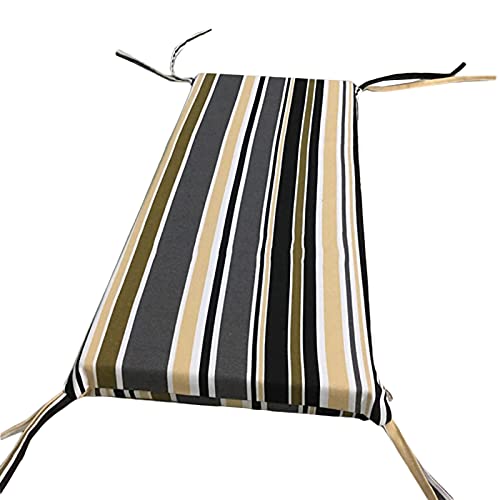 3-Sitzer Outdoor-Bankkissen – High Rebound Canvas Pad mit Bändern, gestreift, wasserdicht, Matte für Garten, Terrasse und Innenmöbel, bequemes Sitzzubehör von Generisch