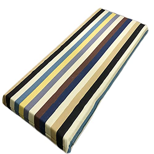 3-Sitzer Outdoor-Bankkissen – High Rebound Canvas Pad mit Bändern, gestreifte Gartenmöbelmatte für drinnen und draußen, Komfort und Stil von Generisch