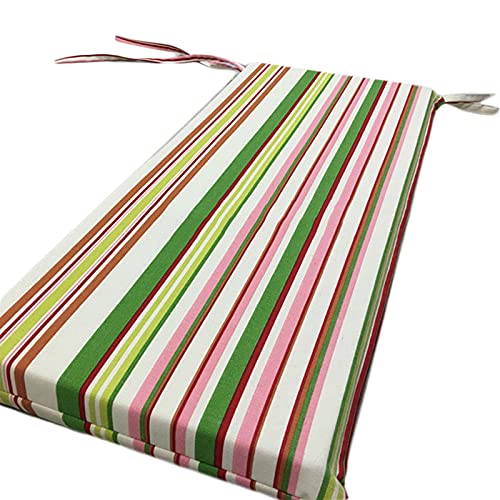 3-Sitzer Outdoor Bankkissen - High Rebound Canvas Pad mit Bändern für Garten & Terrasse - Bequeme gestreifte Möbelmatte für den Innen- und Außenbereich von Generisch