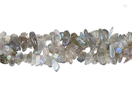 3 Stränge, natürliche Labradorit-Edelsteinsplitter, lose Perlen, gebohrtes Loch, freie Form, 5 mm - 8 mm, Edelstein-Abstandshalter (244 cm) für Bastelarbeiten, Schmuckherstellung, GZ1 - 3 Unzen von Generisch