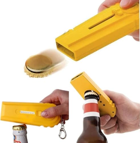 3 Stück Bierflaschenöffner, Oktoberfest Flaschenöffner, Bierflaschenöffner mit Kronkorken-Abschuss – Partyspiel Trinkspiel Geschenk für Männer von Generisch