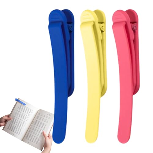 3 Stück Büroklammer Lesezeichen Silikon Automatische Lesezeichen Kreative Silikon Entenschnabel Metall Lesezeichen Halter Automatische Journaling Seitenclips Niedliche Lesezeichen Buchzubehör für von Generisch