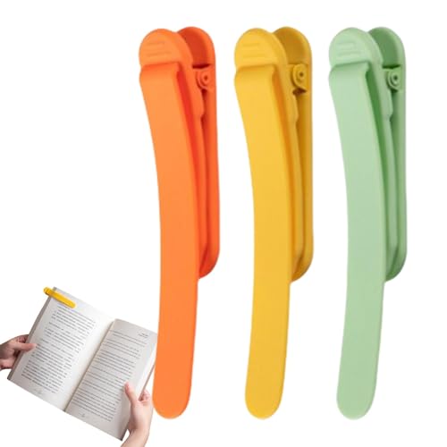 3 Stück Büroklammer Lesezeichen Silikon Automatische Lesezeichen Kreative Silikon Entenschnabel Metall Lesezeichen Halter Automatische Journaling Seitenclips Niedliche Lesezeichen Buchzubehör für von Generisch