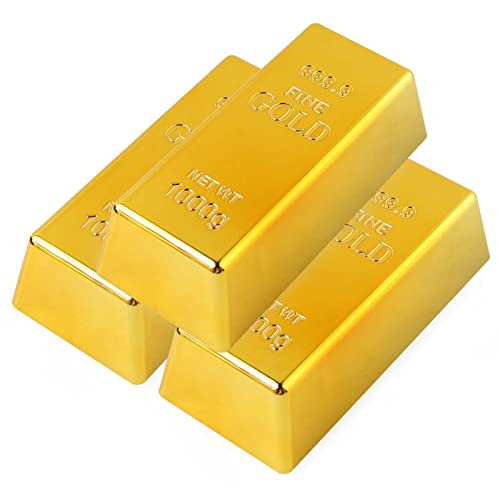 3 Stück Replik Goldbarren Gefälschte, Gold Brick Toy, Goldene Ziegelbarren Kunststoff Goldbarren Dekorative Requisite Film Bühne Piratenparty Neuheit Geschenke 3 Stück Replik Goldbarren Gefälschte, Gold Brick Toy, Goldene Ziegelbarren Kunststoff Goldbarren Dekorative Requisite Film Bühne Piratenparty Neuheit Geschenke von Generisch