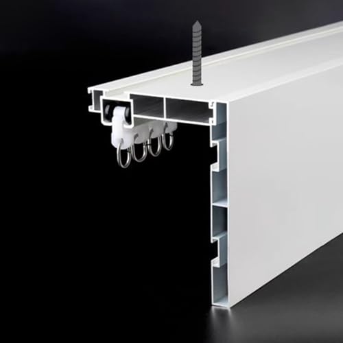 3-in-1 verstellbare Vorhangschiene für Decken- oder Wandmontage, 1 - 8 m, perfekt für Wohnmobile, Terrassen, Pavillons und Erkerfenster (3,3 m) von Generisch
