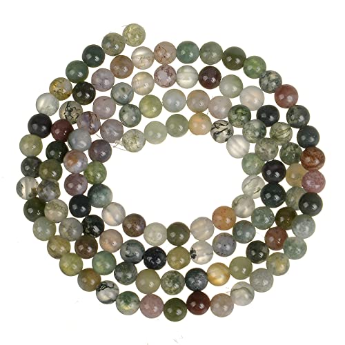 3 mm Natursteinperlen, Labradorit, Quarz, Kristall, Achat, rund, lose Perlen für Schmuckherstellung, DIY-Armband, indischer Achat, 3 mm, 114 Stück von Generisch